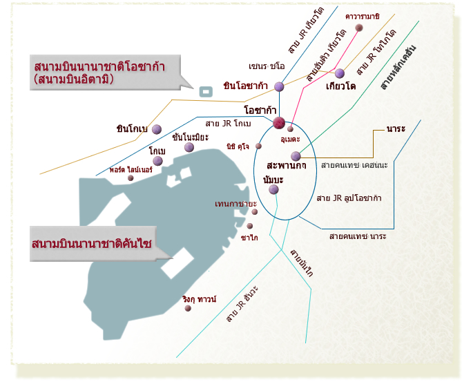 จากสนามบินนานาชาติคันไซ ・สนามบินนานาชาติโอซาก้า